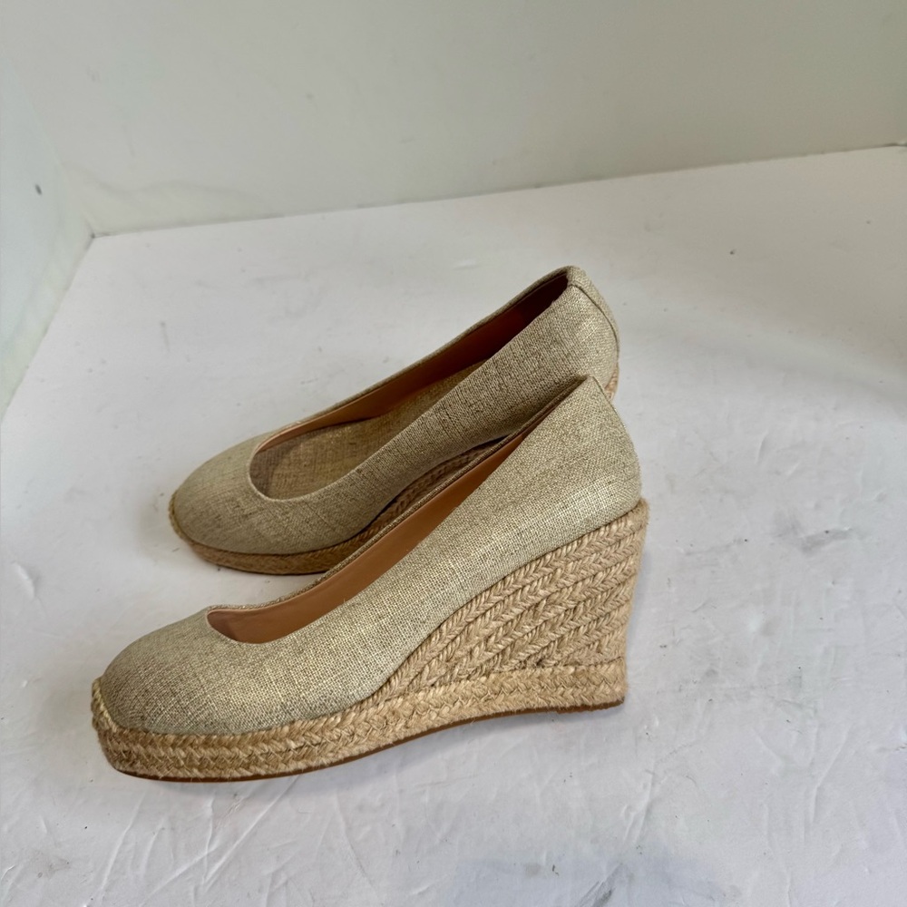 NWOT J. Crew Seville espadrille wedges in metallic canvas. Size 5.5 - Picture 6 of 16